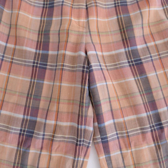 Vintage Genna B by Hidmens  Peach-y Checker Printed Straight Leg Pants - Picture 11 of 15